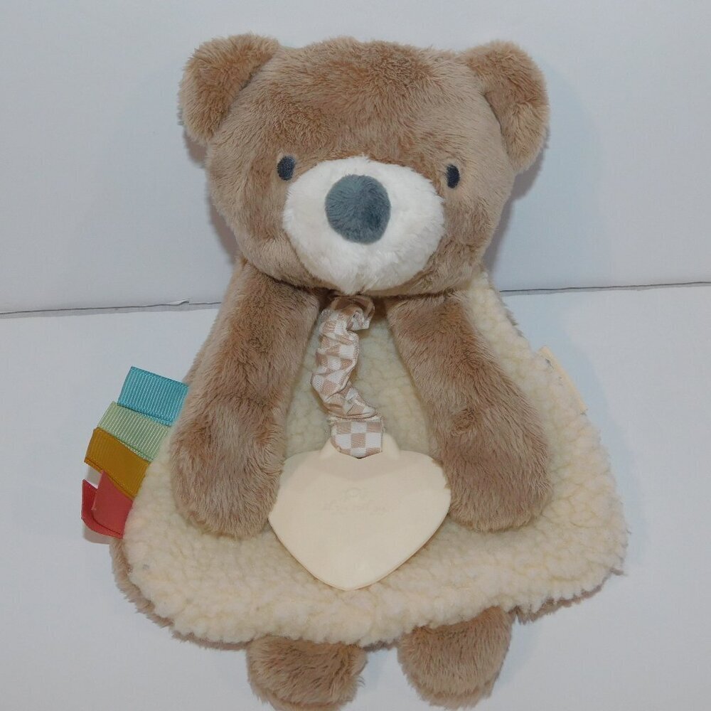 Itzy Ritzy Bitzy Crinkle Sensory Crinkle Toy with Teether Plush Brown Bear